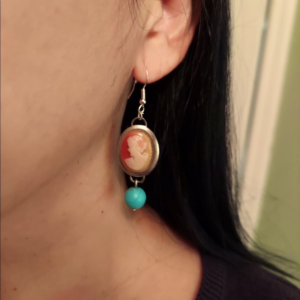 Upcycled Cameo Earrings
